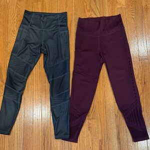 Athleta Women’s Leggings - Black and maroon lot
